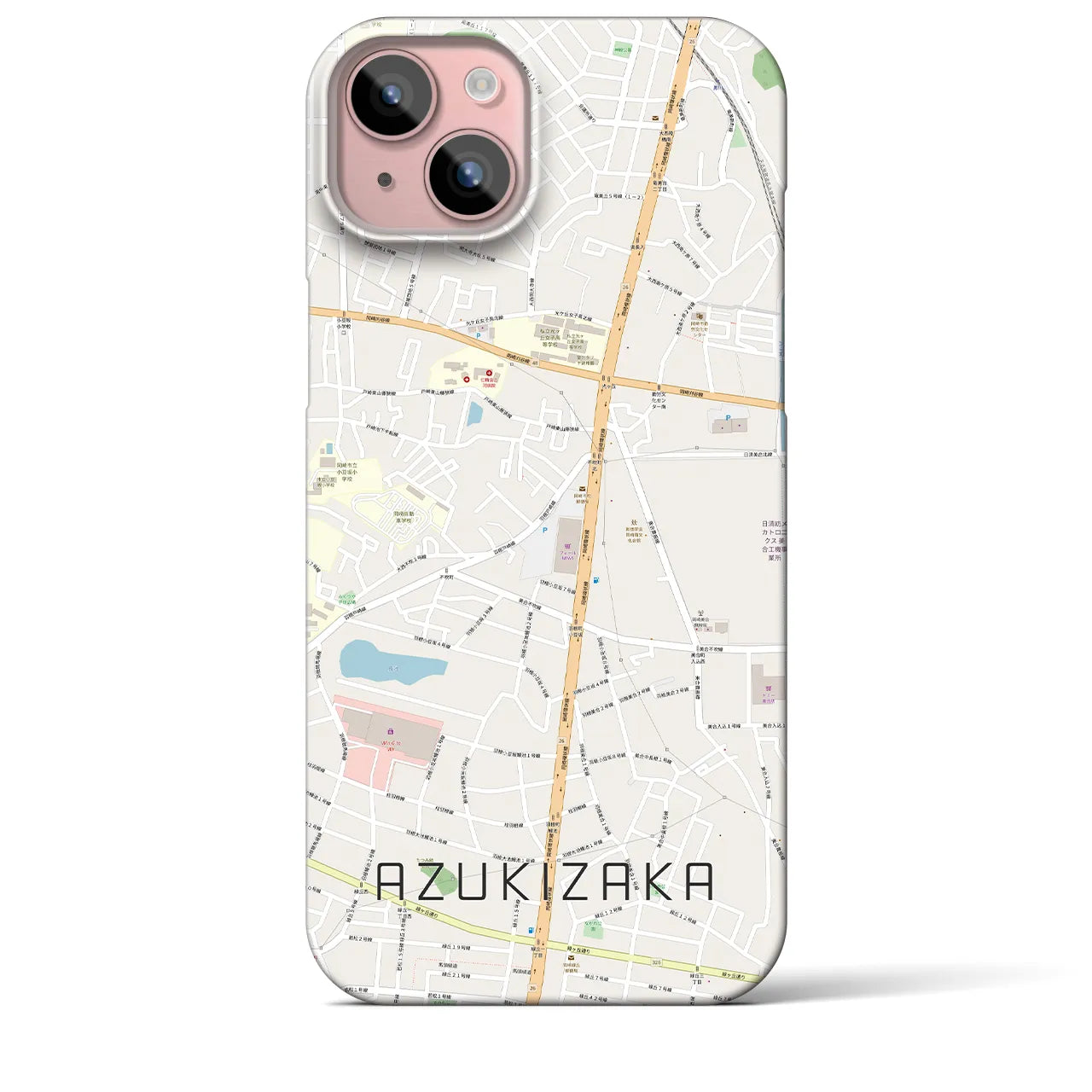 【小豆坂(愛知県)】地図柄iPhoneケース(バックカバータイプ)