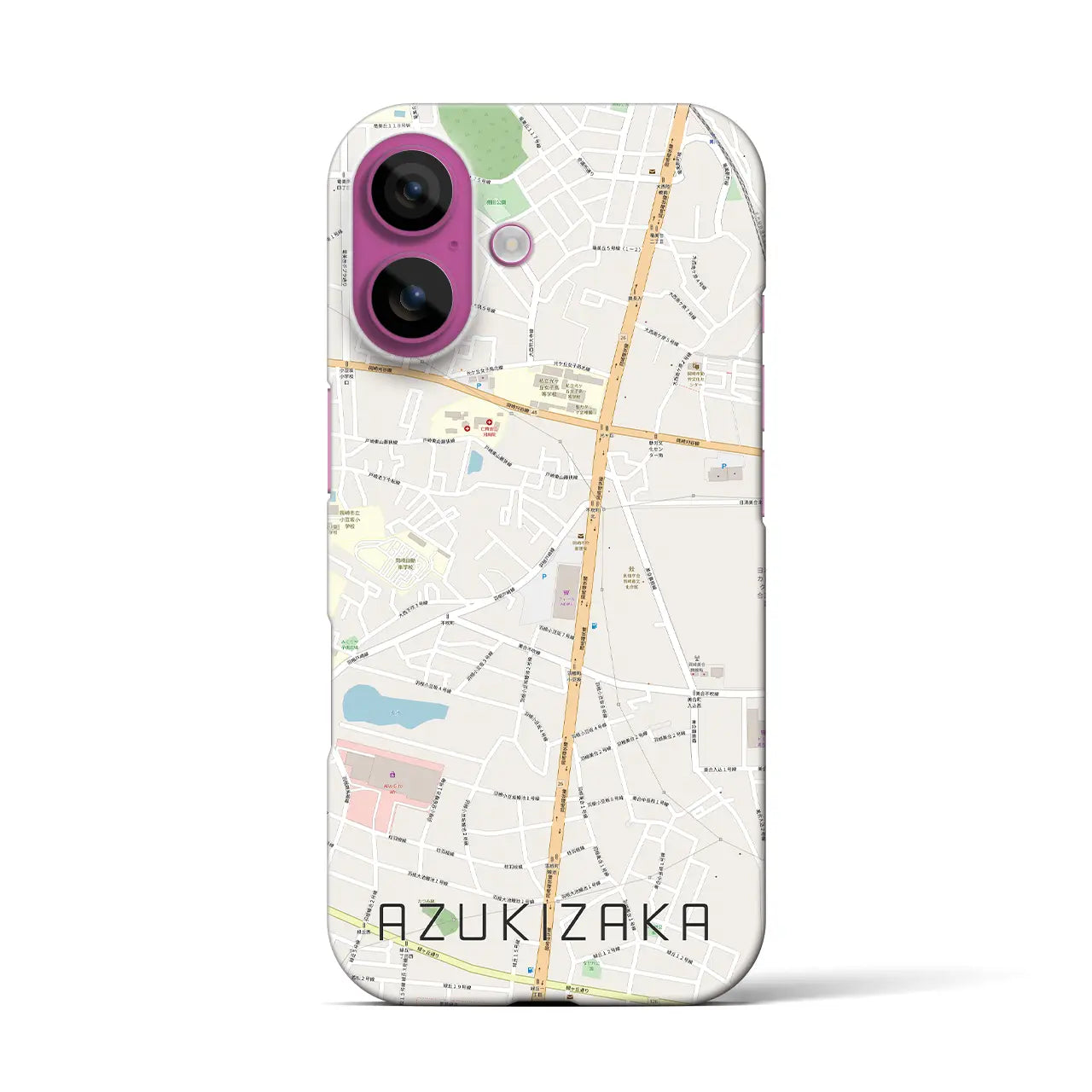 【小豆坂(愛知県)】地図柄iPhoneケース(バックカバータイプ)