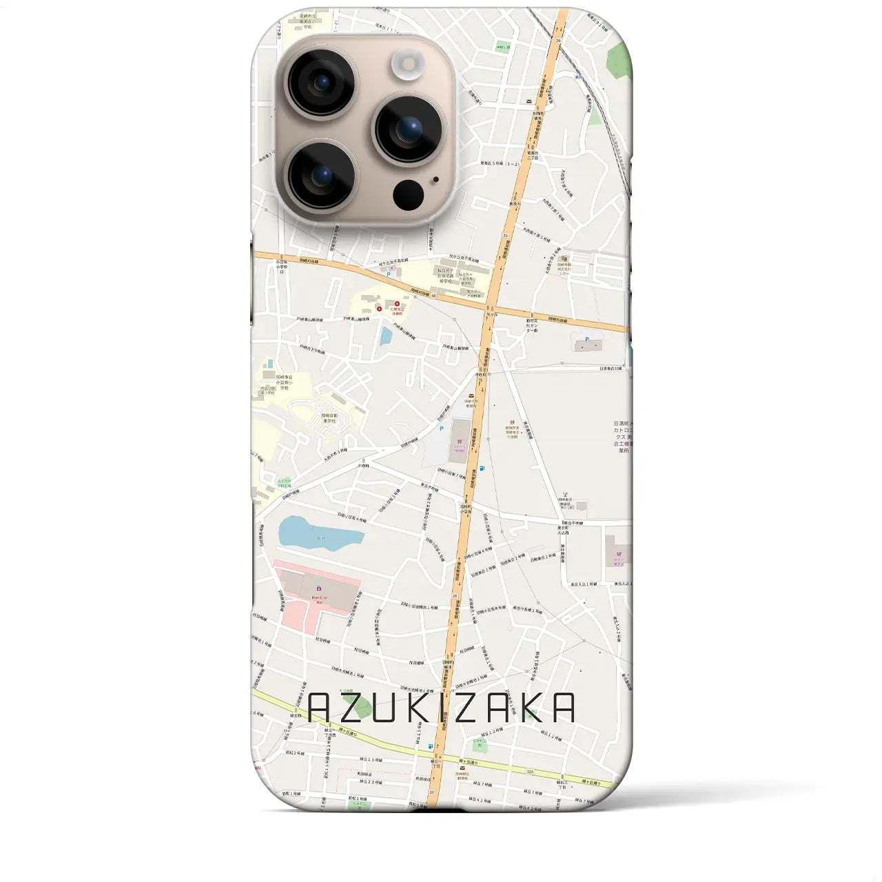 【小豆坂(愛知県)】地図柄iPhoneケース(バックカバータイプ)