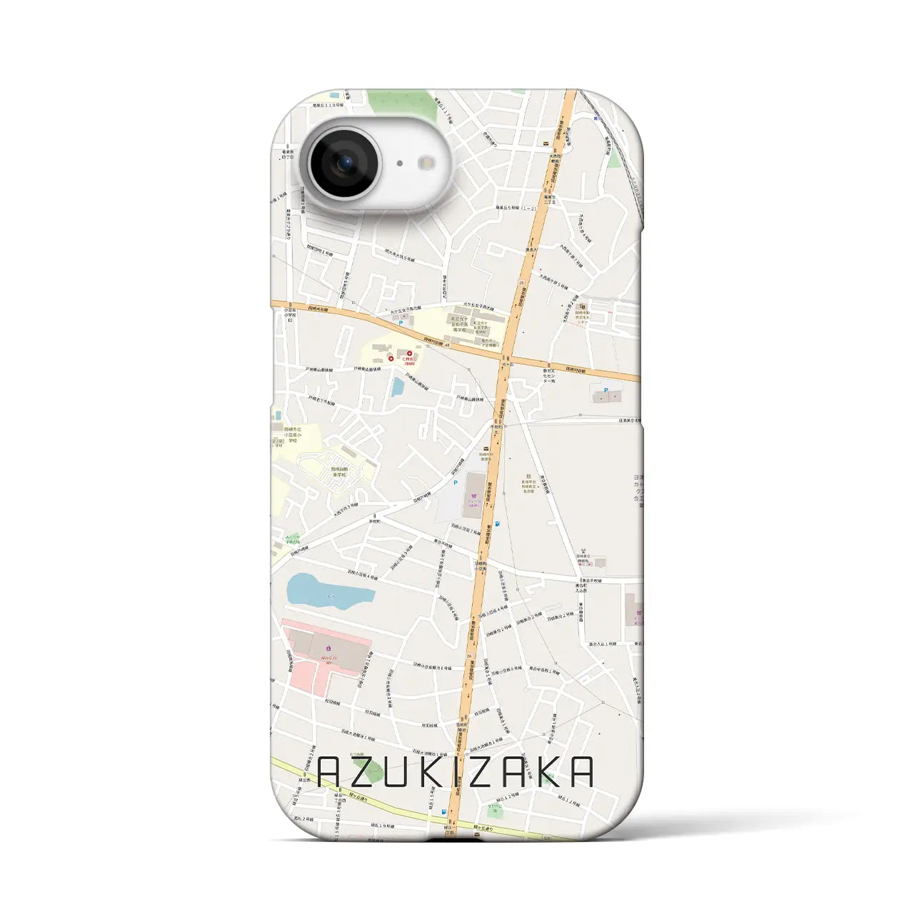 【小豆坂(愛知県)】地図柄iPhoneケース(バックカバータイプ)