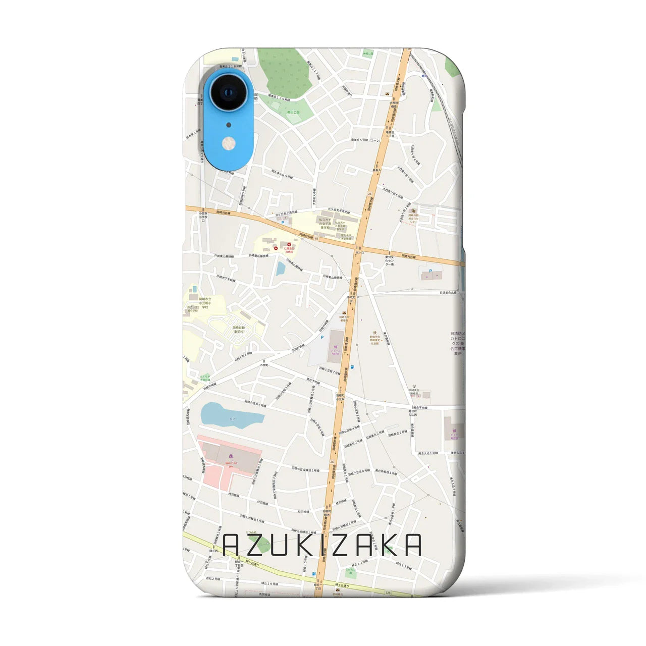 【小豆坂(愛知県)】地図柄iPhoneケース(バックカバータイプ)