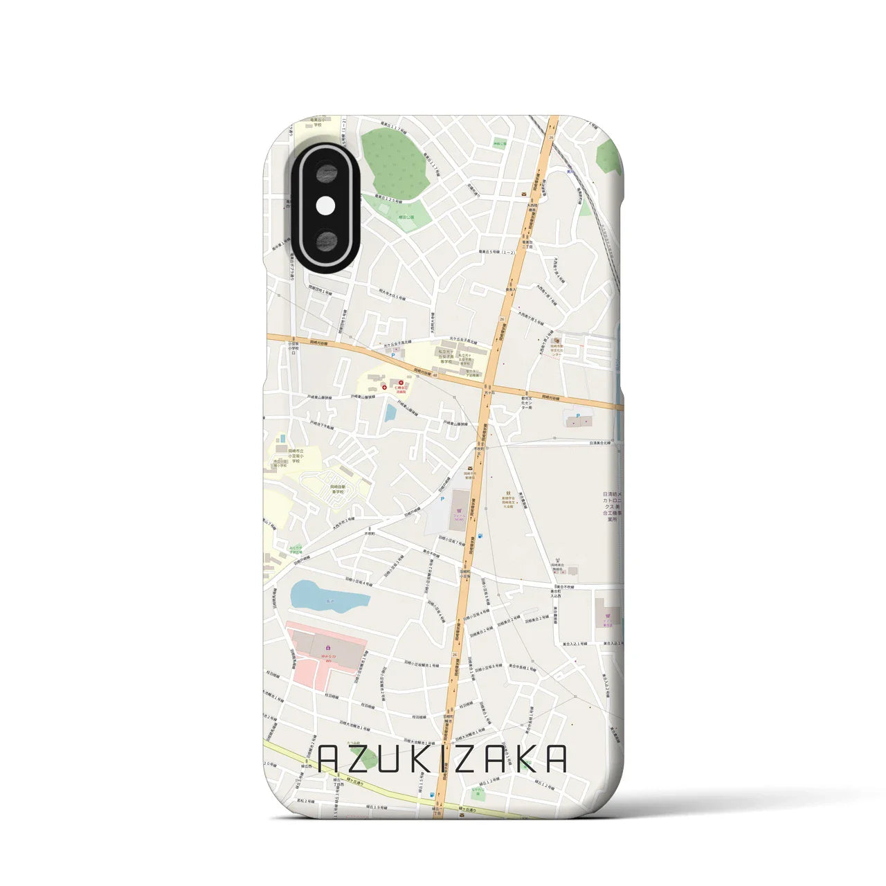 【小豆坂(愛知県)】地図柄iPhoneケース(バックカバータイプ)