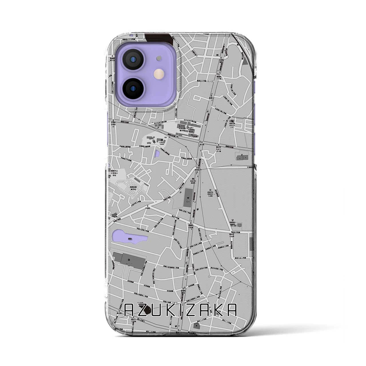 【小豆坂(愛知県)】地図柄iPhoneケース(クリアタイプ)