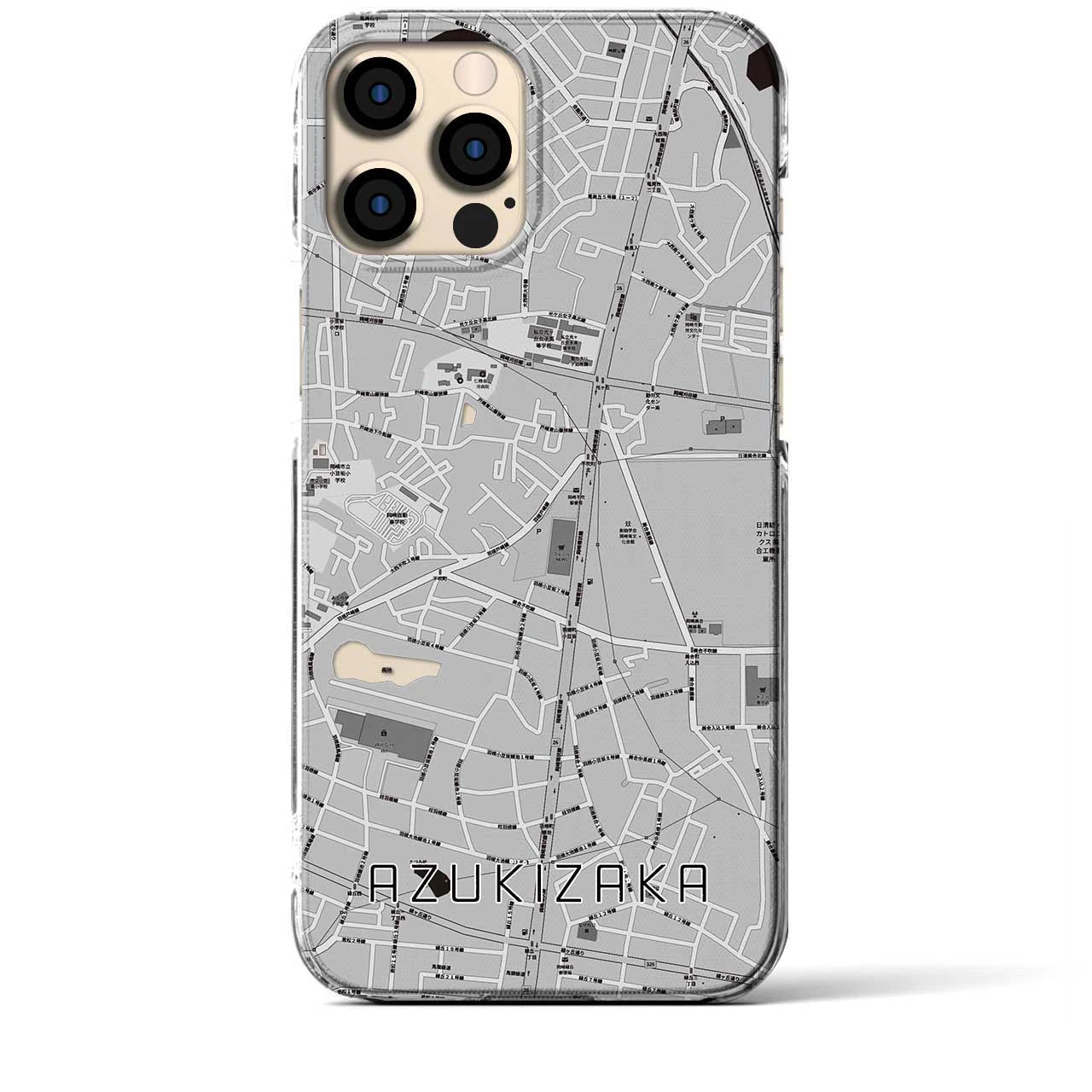 【小豆坂(愛知県)】地図柄iPhoneケース(クリアタイプ)