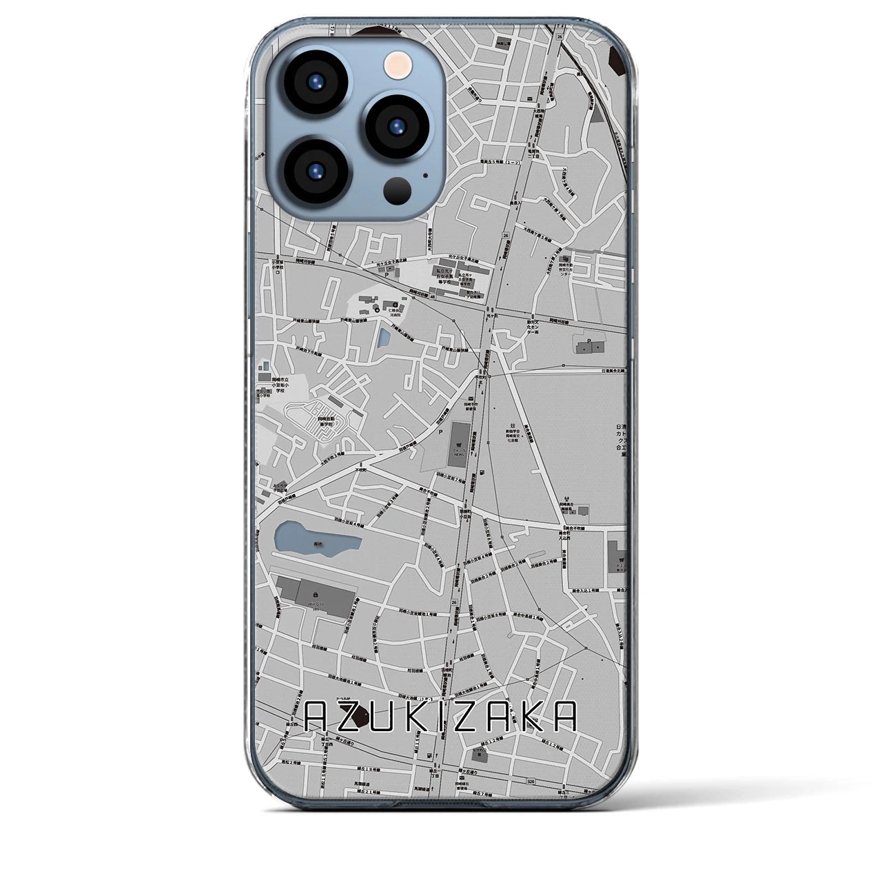 【小豆坂(愛知県)】地図柄iPhoneケース(クリアタイプ)