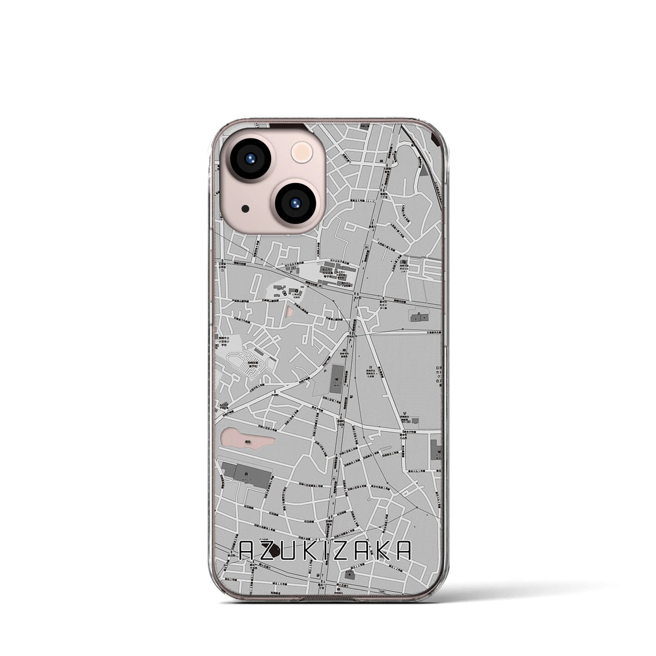 【小豆坂(愛知県)】地図柄iPhoneケース(クリアタイプ)