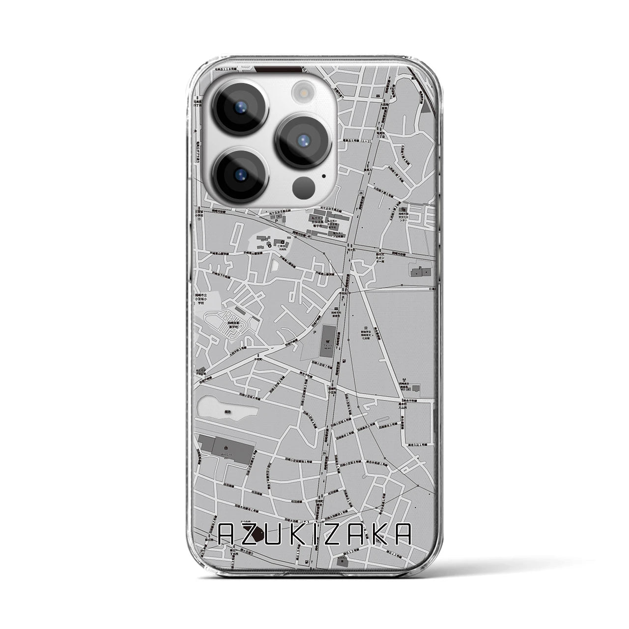 【小豆坂(愛知県)】地図柄iPhoneケース(クリアタイプ)