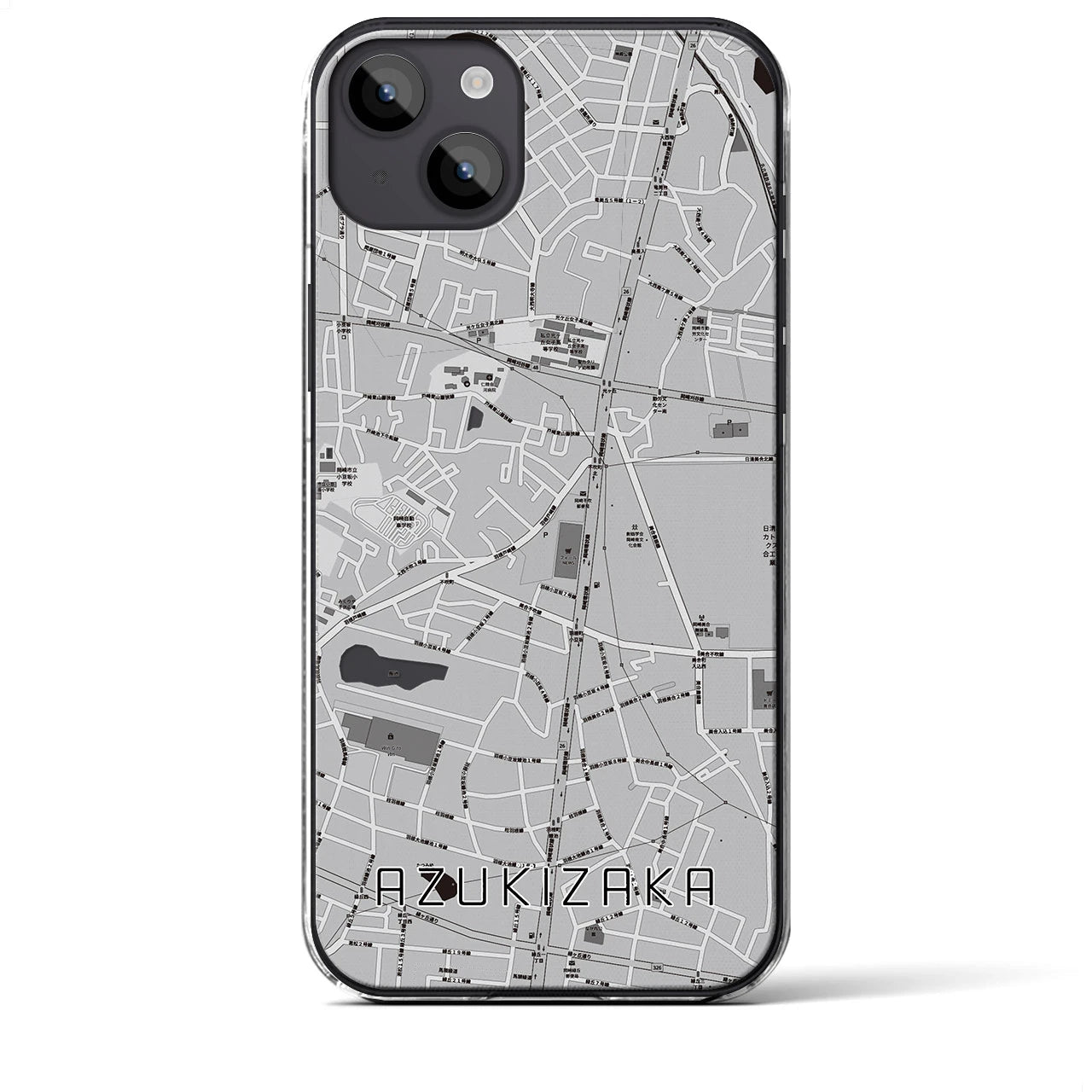 【小豆坂(愛知県)】地図柄iPhoneケース(クリアタイプ)