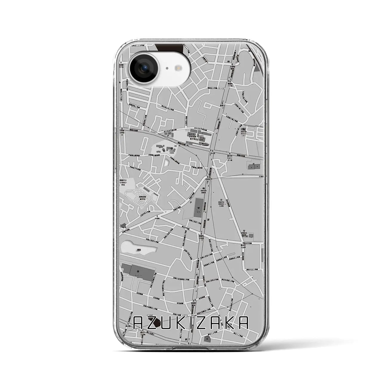 【小豆坂(愛知県)】地図柄iPhoneケース(クリアタイプ)