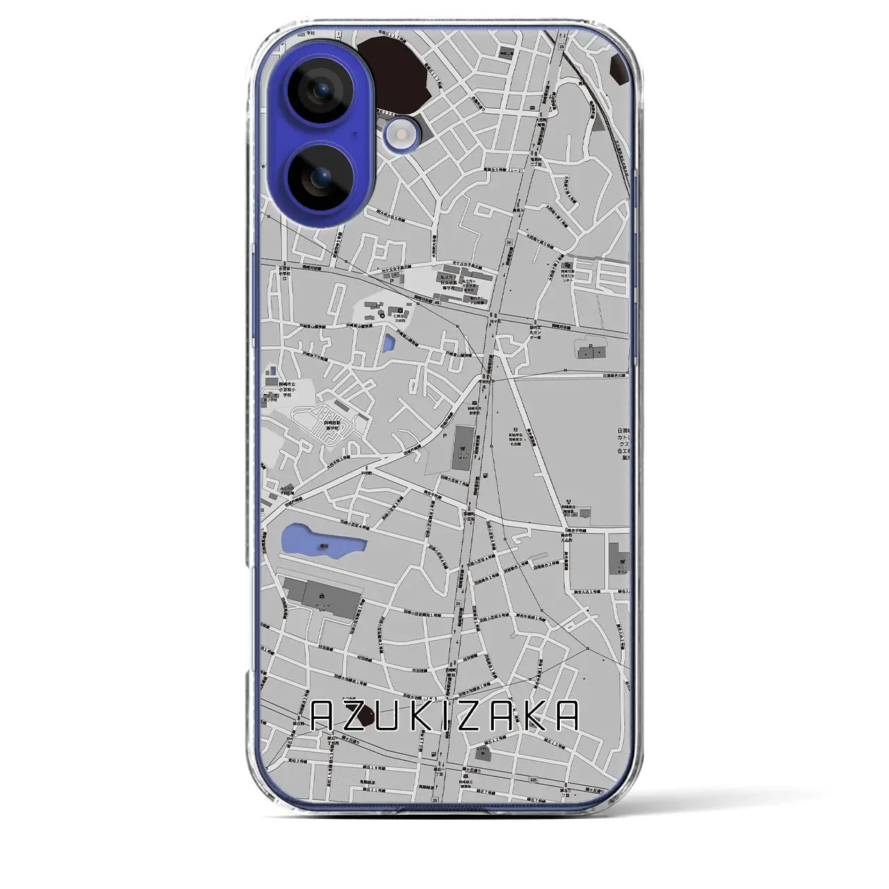 【小豆坂(愛知県)】地図柄iPhoneケース(クリアタイプ)