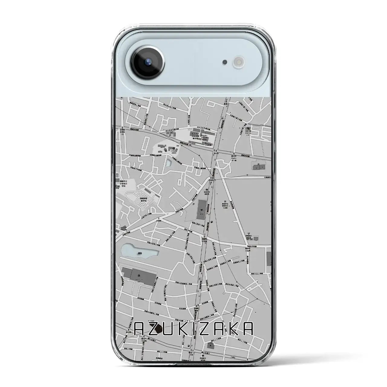 【小豆坂(愛知県)】地図柄iPhoneケース(クリアタイプ)