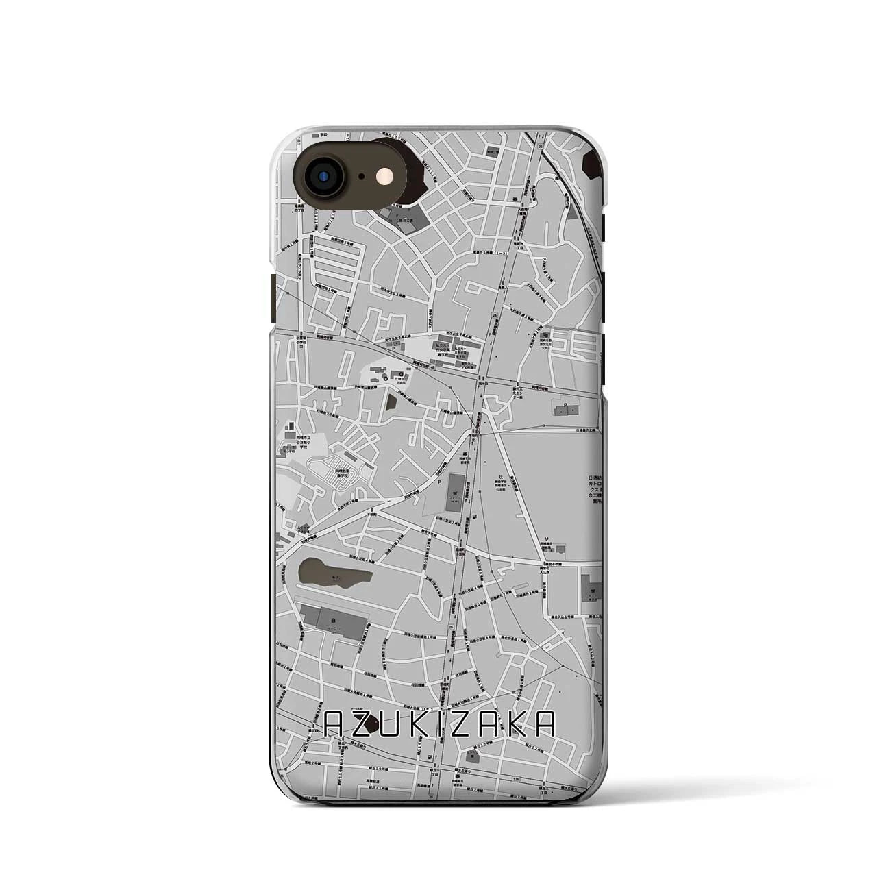 【小豆坂(愛知県)】地図柄iPhoneケース(クリアタイプ)