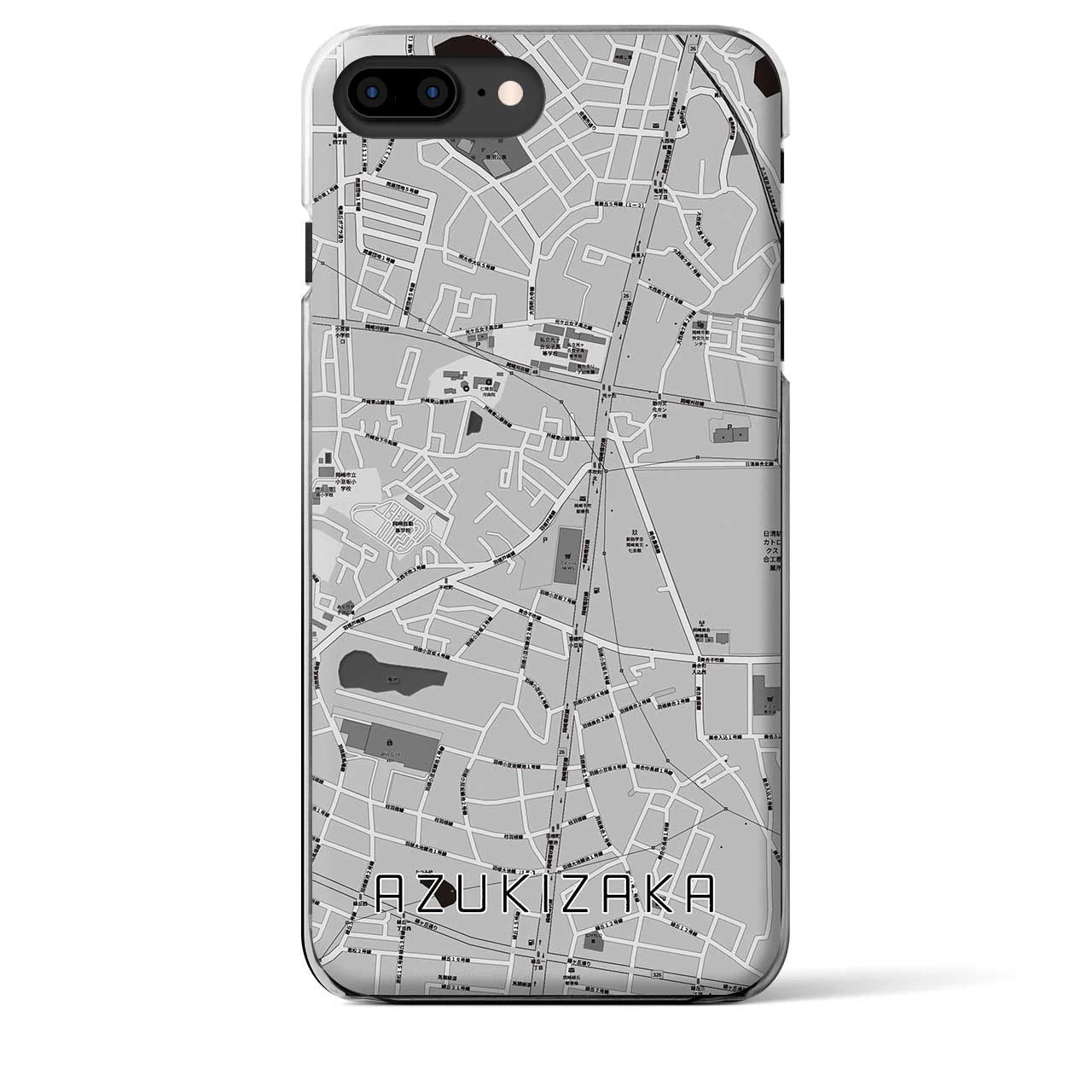 【小豆坂(愛知県)】地図柄iPhoneケース(クリアタイプ)