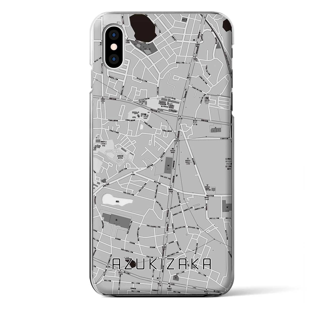 【小豆坂(愛知県)】地図柄iPhoneケース(クリアタイプ)