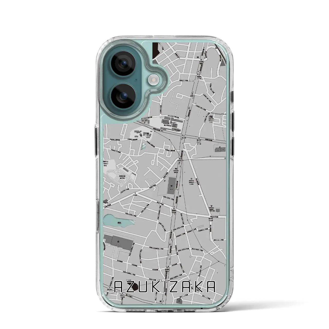 【小豆坂(愛知県)】地図柄iPhoneケース(MagSafeタイプ)モノトーン・iPhone 16 Pro 用