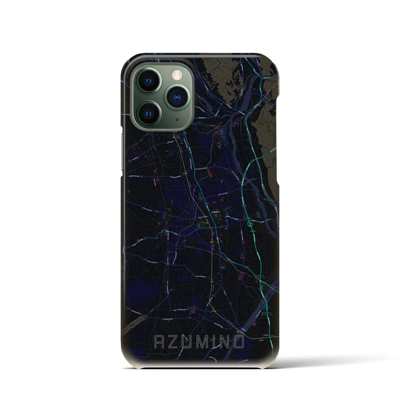 【安曇野(長野県)】地図柄iPhoneケース(バックカバータイプ)