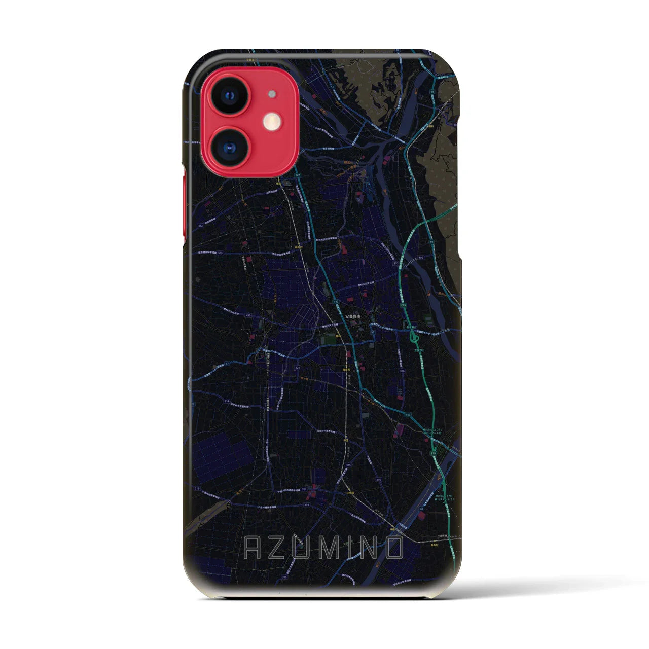 【安曇野(長野県)】地図柄iPhoneケース(バックカバータイプ)