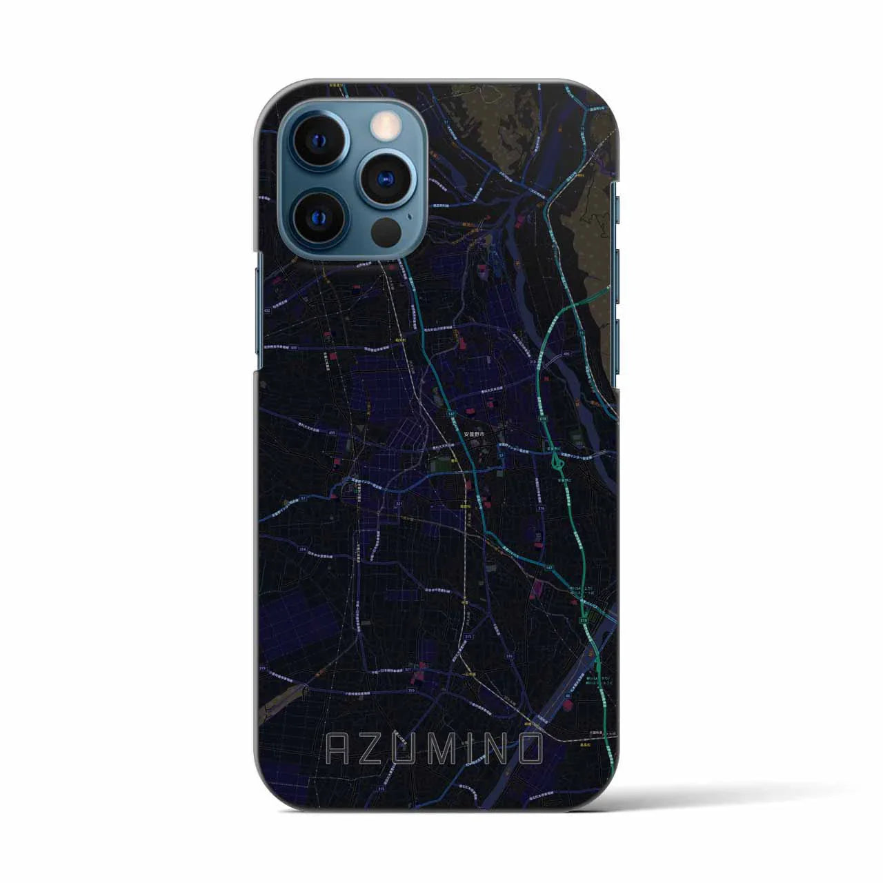 【安曇野(長野県)】地図柄iPhoneケース(バックカバータイプ)