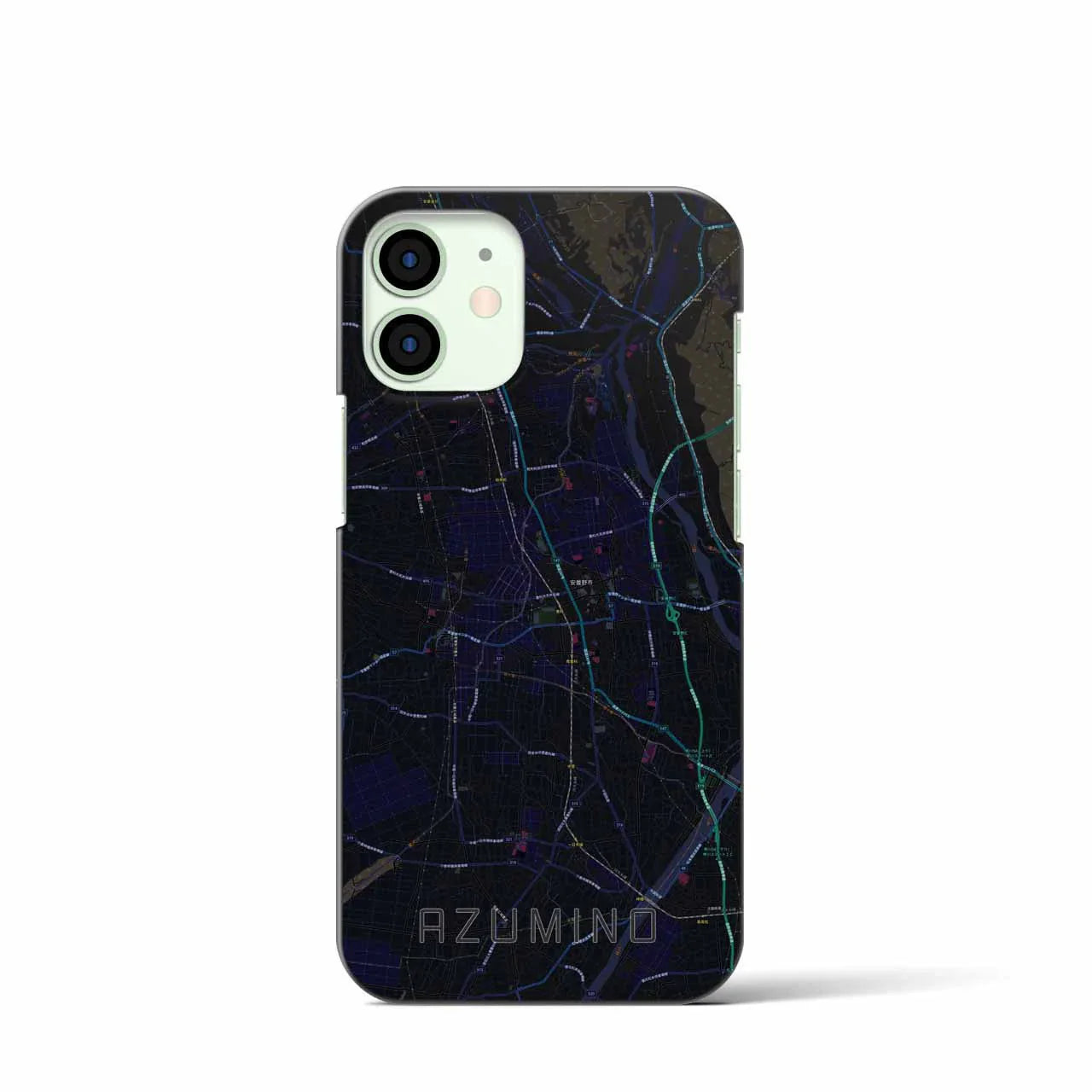 【安曇野(長野県)】地図柄iPhoneケース(バックカバータイプ)