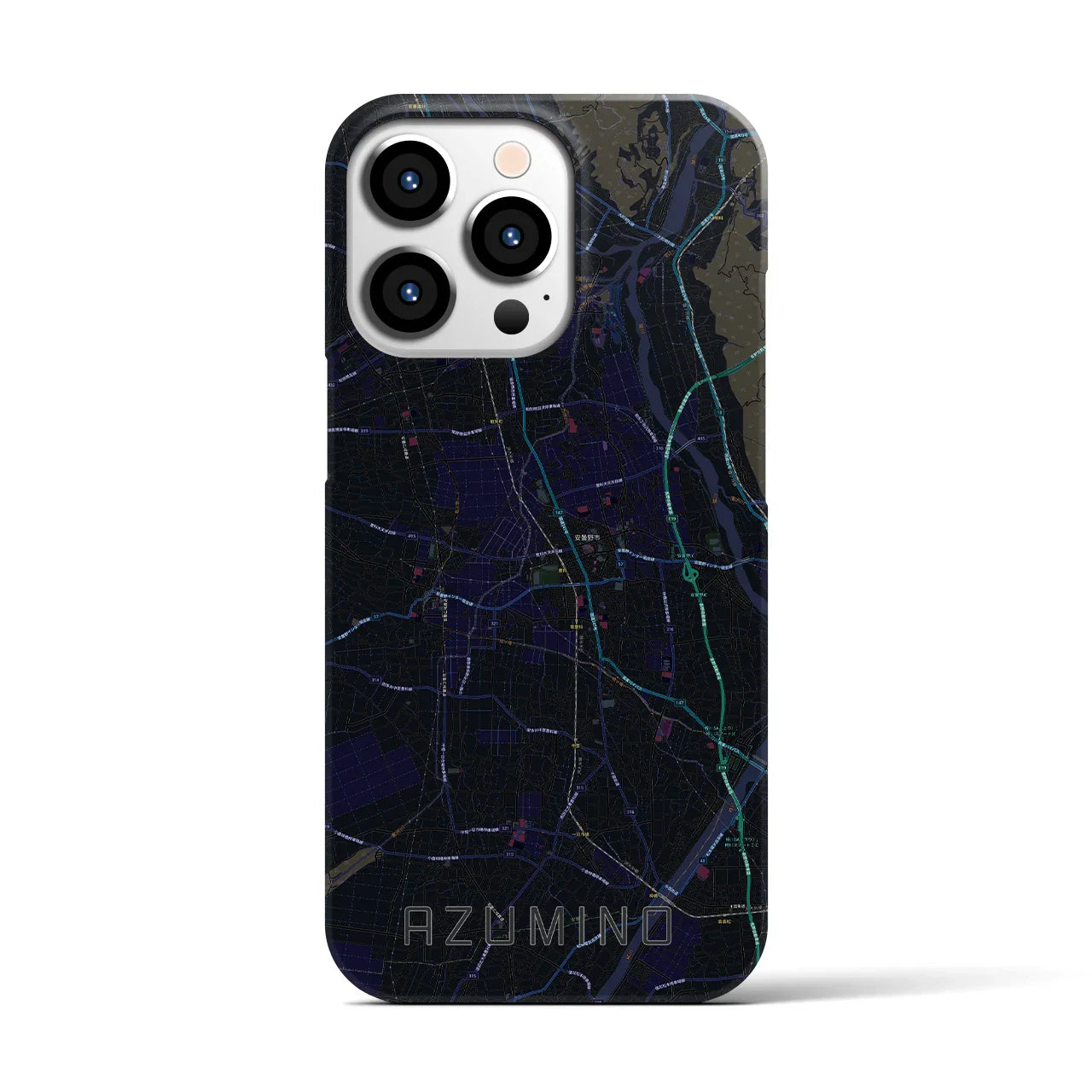 【安曇野(長野県)】地図柄iPhoneケース(バックカバータイプ)