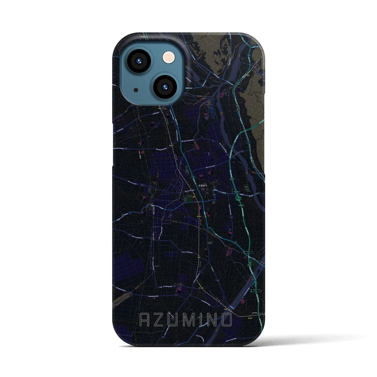 【安曇野(長野県)】地図柄iPhoneケース(バックカバータイプ)