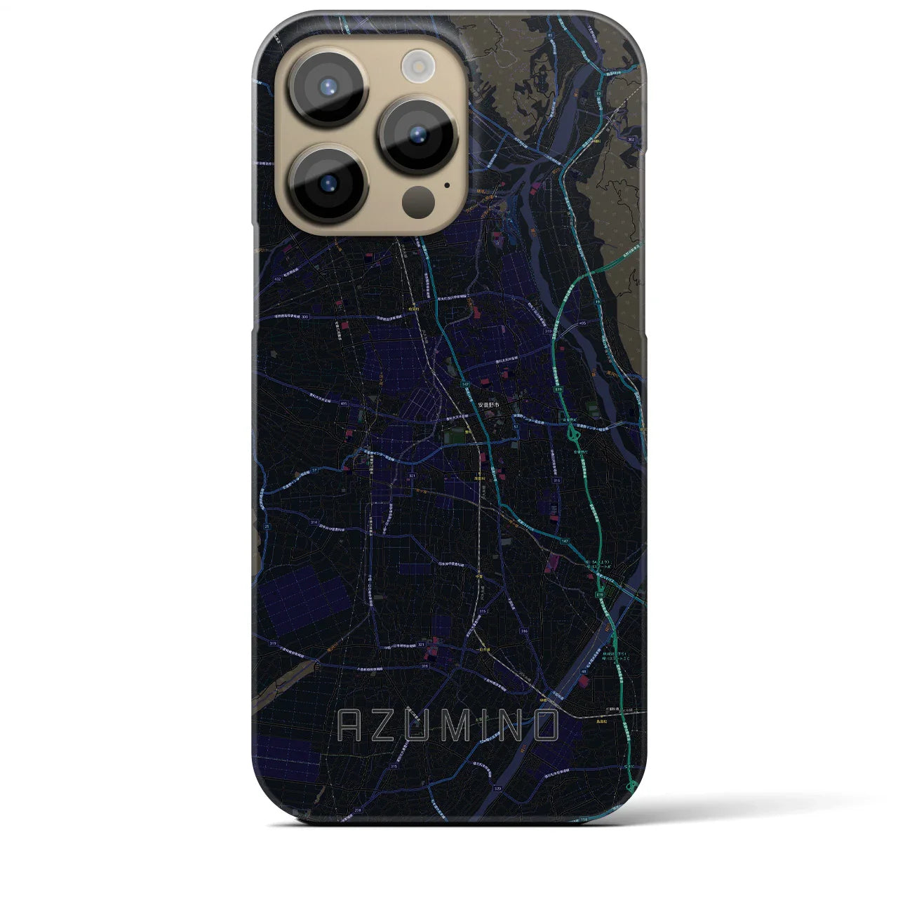 【安曇野(長野県)】地図柄iPhoneケース(バックカバータイプ)