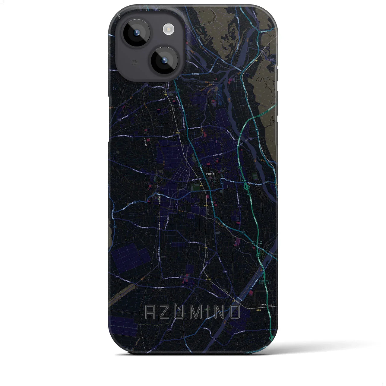 【安曇野(長野県)】地図柄iPhoneケース(バックカバータイプ)
