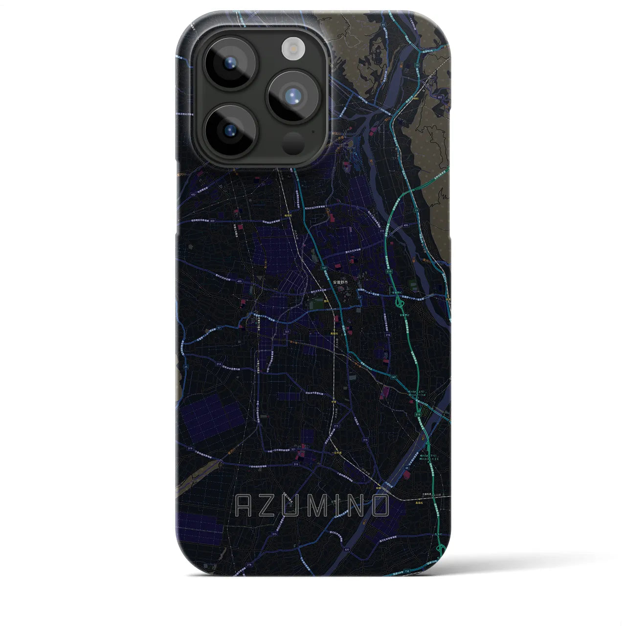 【安曇野(長野県)】地図柄iPhoneケース(バックカバータイプ)