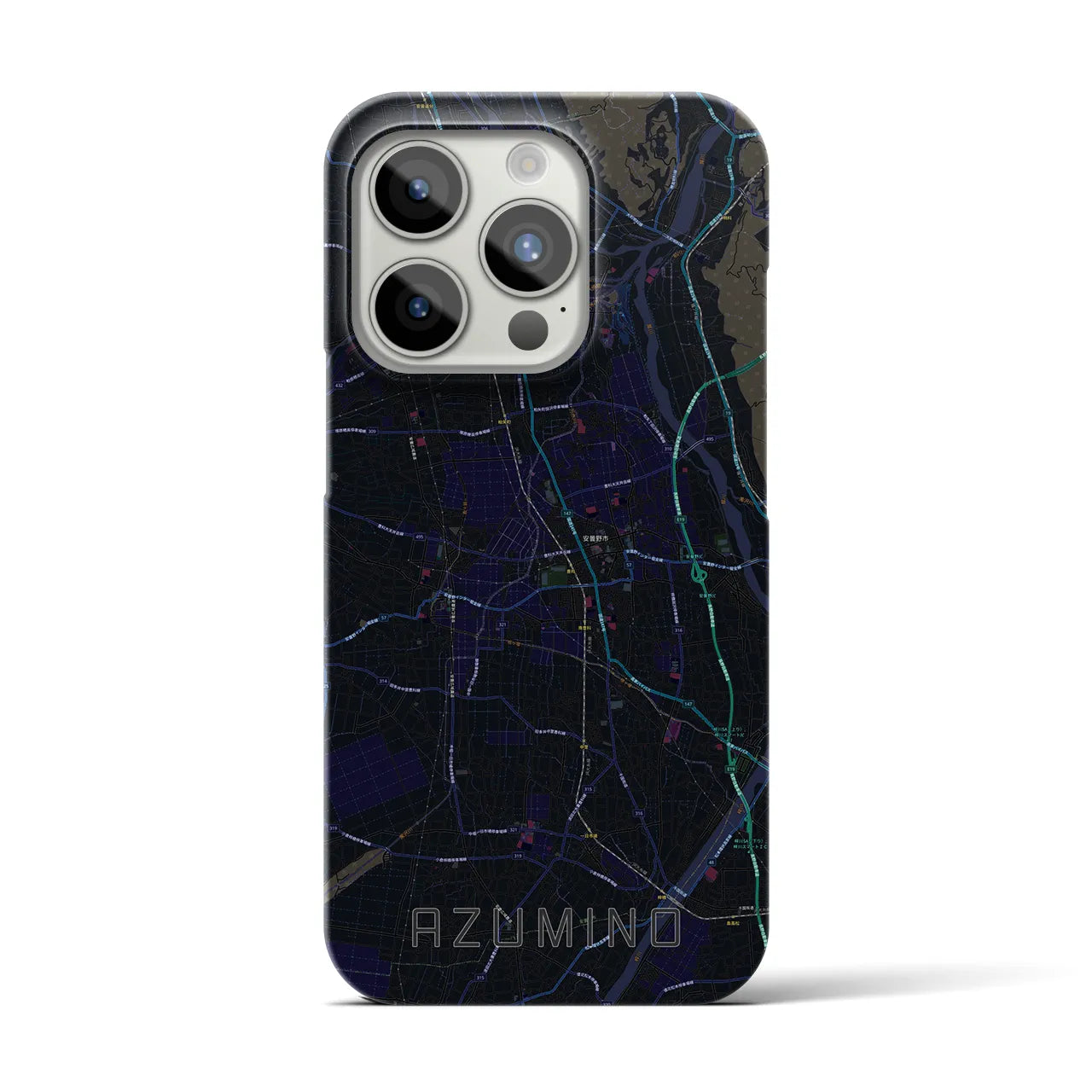 【安曇野(長野県)】地図柄iPhoneケース(バックカバータイプ)