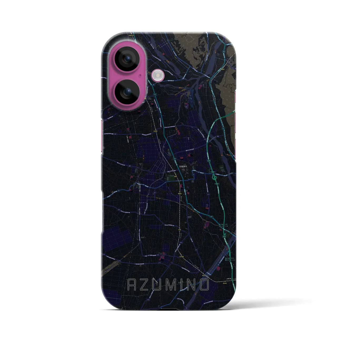 【安曇野(長野県)】地図柄iPhoneケース(バックカバータイプ)