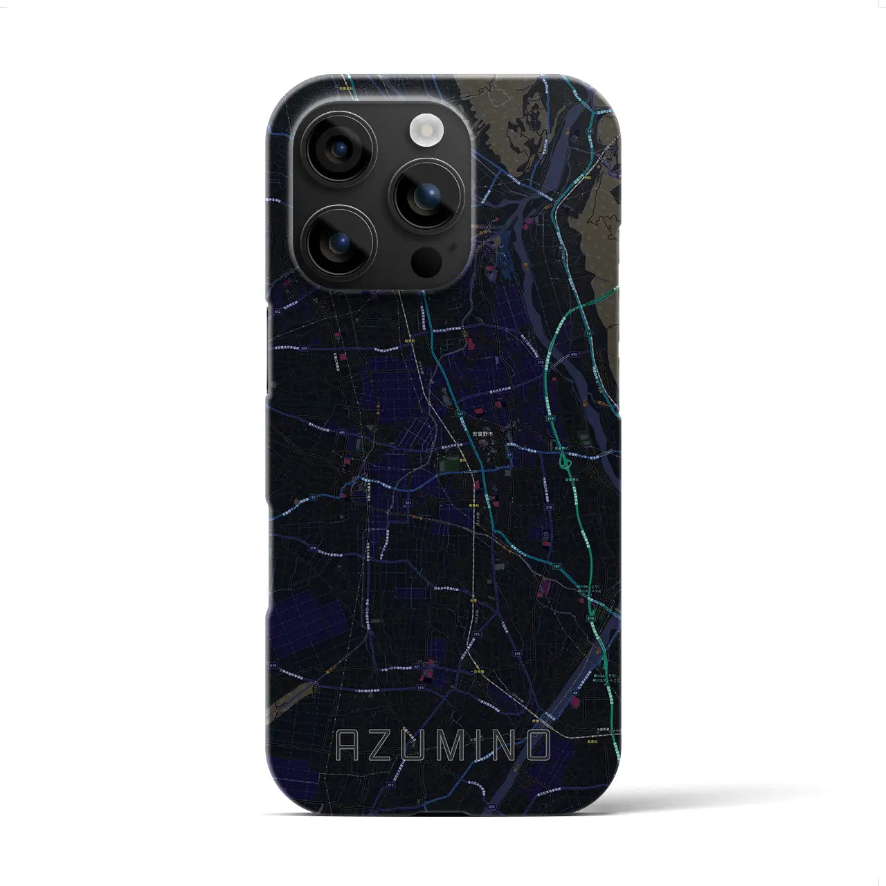 【安曇野(長野県)】地図柄iPhoneケース(バックカバータイプ)