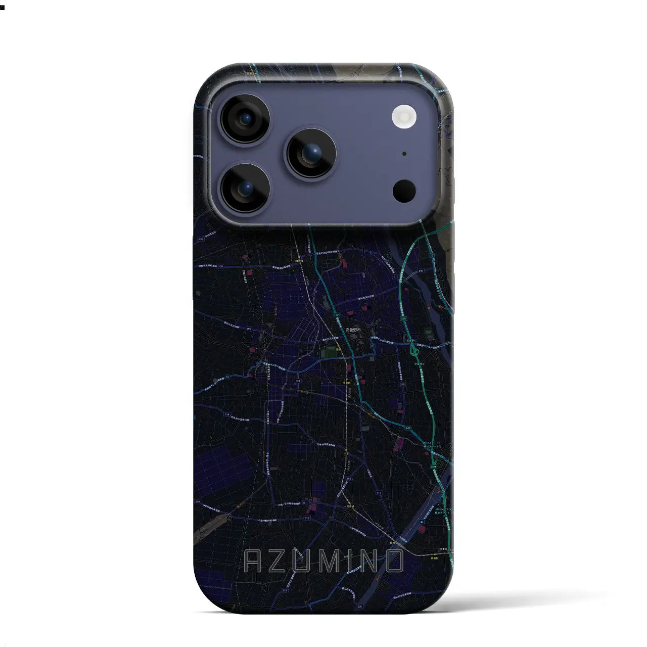 【安曇野(長野県)】地図柄iPhoneケース(バックカバータイプ)