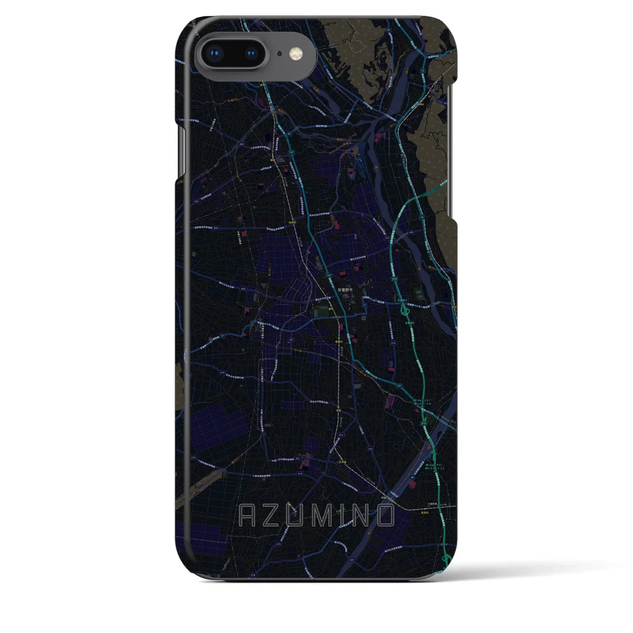 【安曇野(長野県)】地図柄iPhoneケース(バックカバータイプ)
