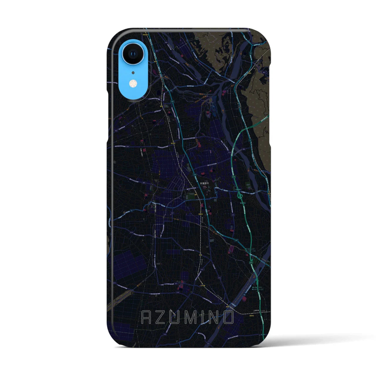 【安曇野(長野県)】地図柄iPhoneケース(バックカバータイプ)
