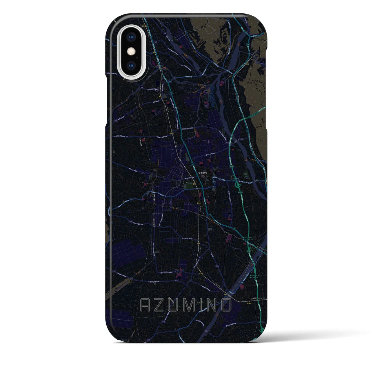 【安曇野(長野県)】地図柄iPhoneケース(バックカバータイプ)