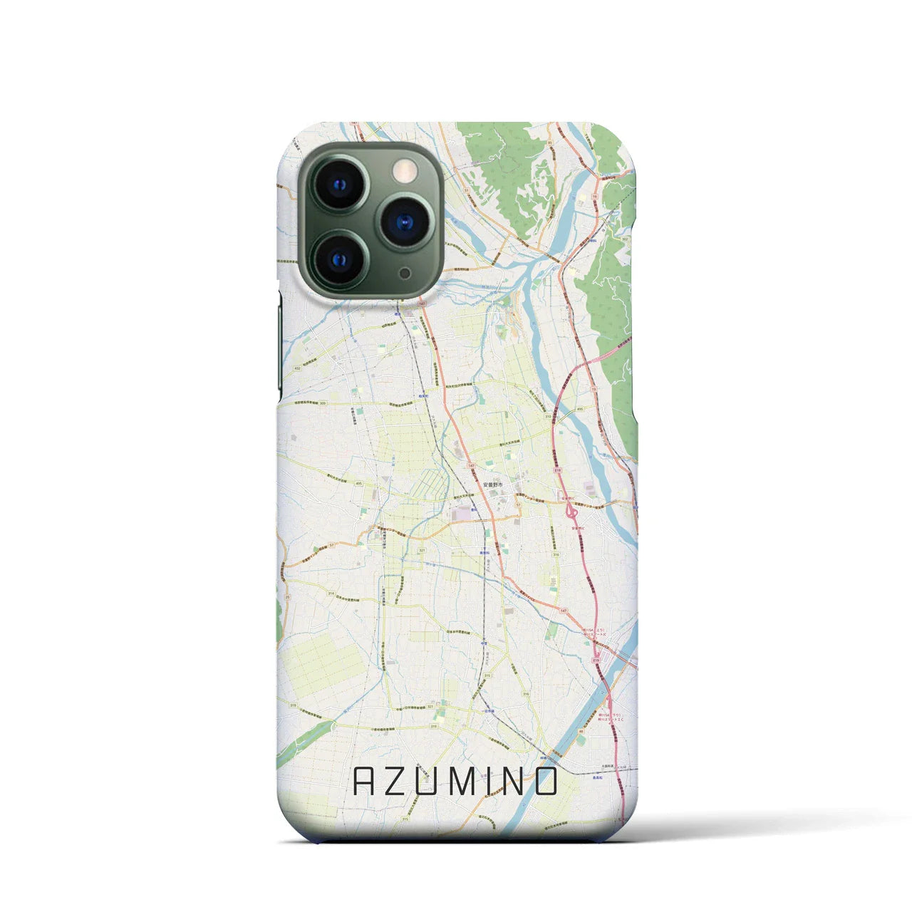【安曇野(長野県)】地図柄iPhoneケース(バックカバータイプ)