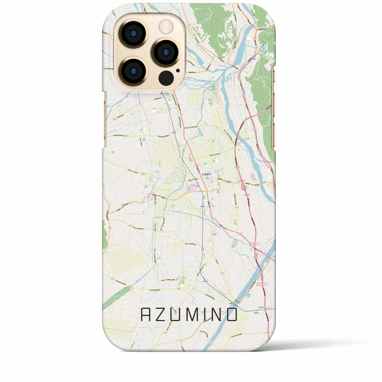 【安曇野(長野県)】地図柄iPhoneケース(バックカバータイプ)