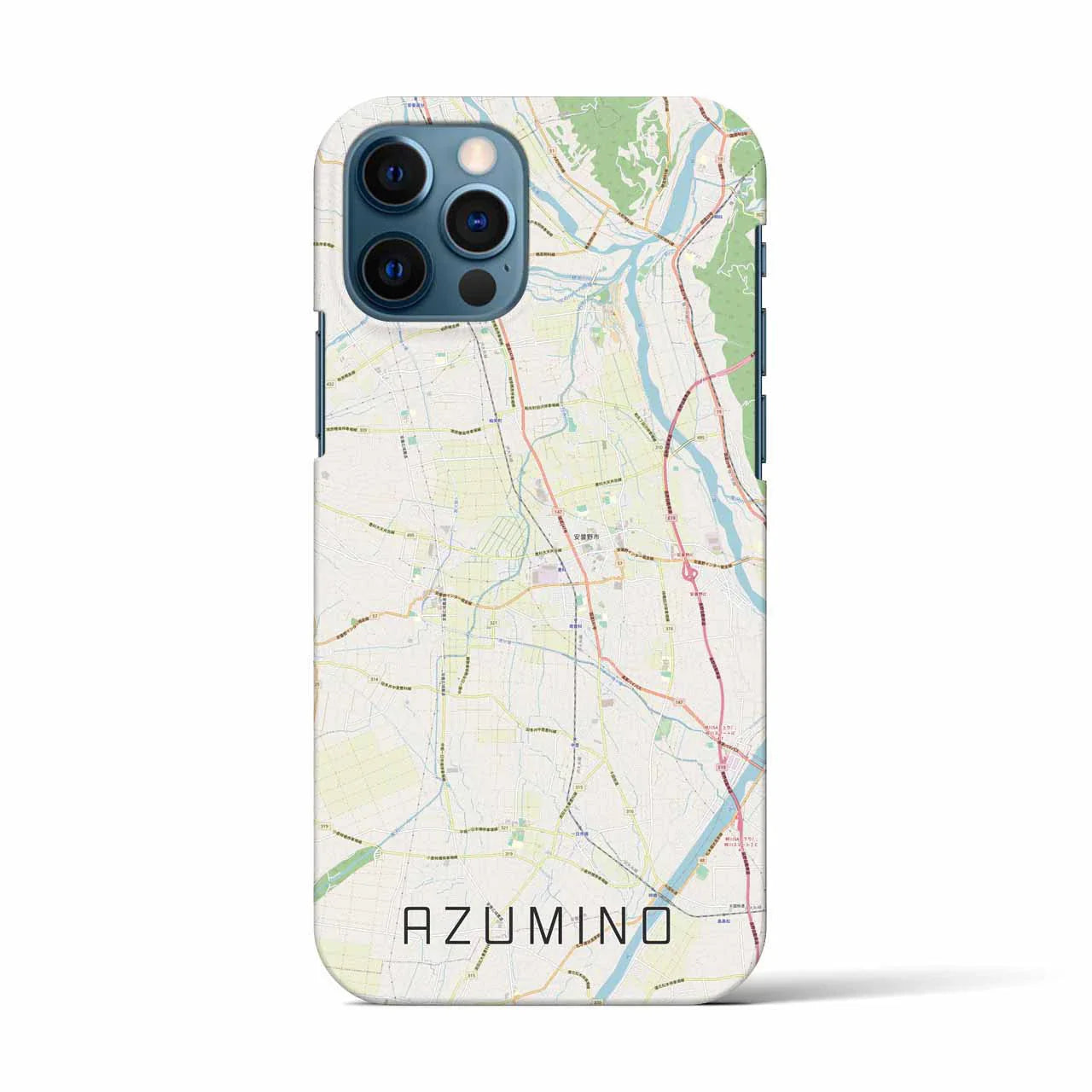 【安曇野(長野県)】地図柄iPhoneケース(バックカバータイプ)