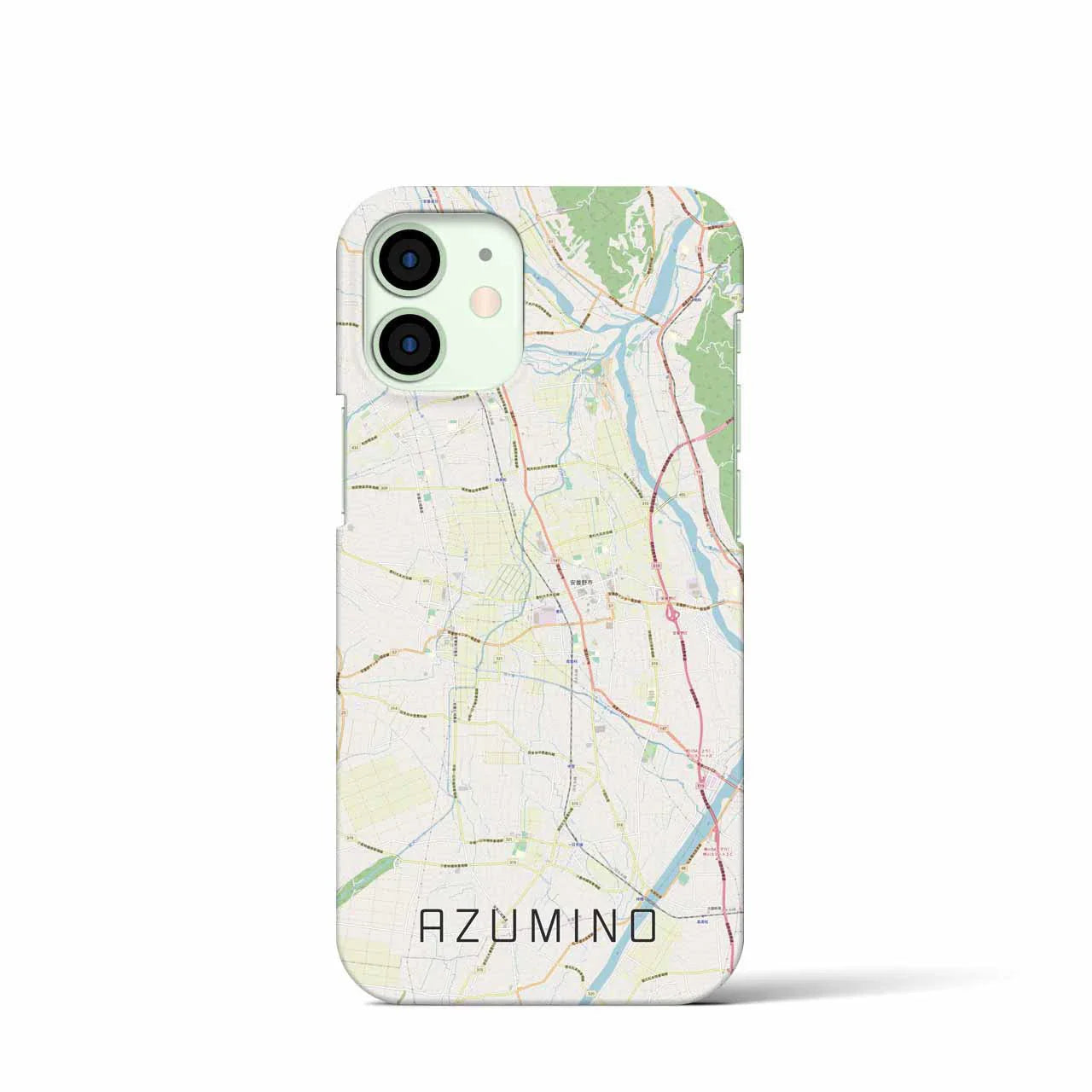 【安曇野(長野県)】地図柄iPhoneケース(バックカバータイプ)