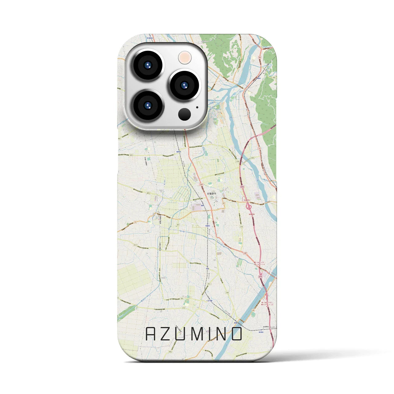 【安曇野(長野県)】地図柄iPhoneケース(バックカバータイプ)