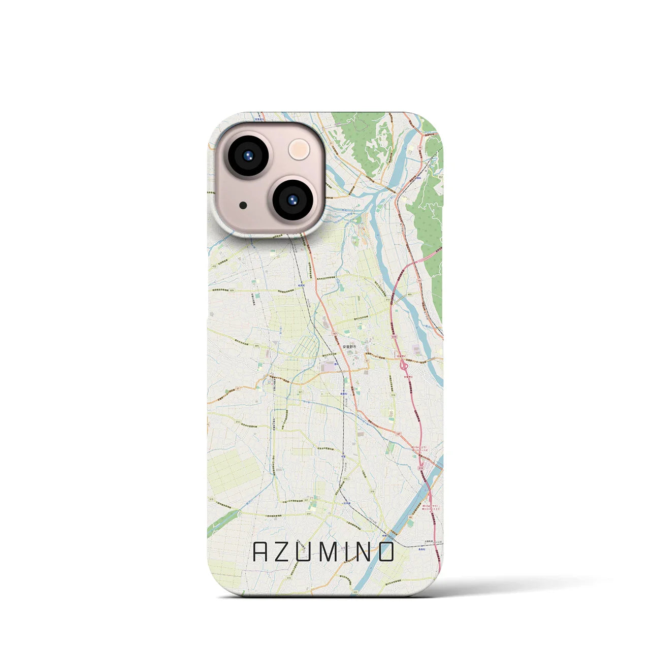 【安曇野(長野県)】地図柄iPhoneケース(バックカバータイプ)