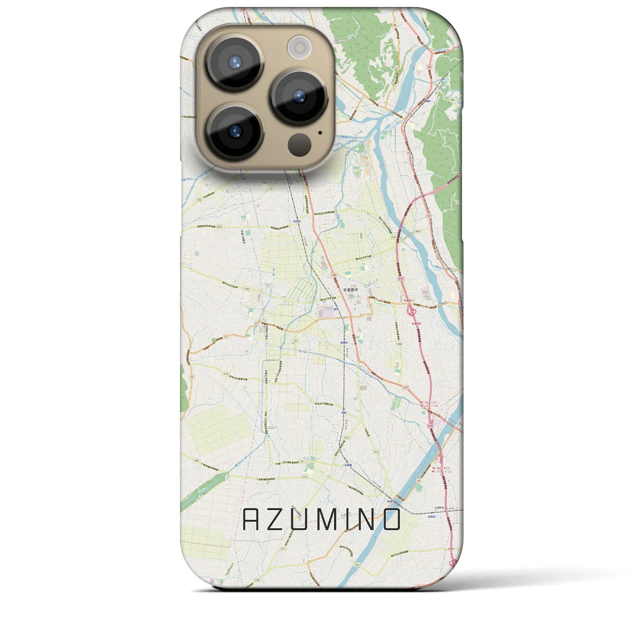 【安曇野(長野県)】地図柄iPhoneケース(バックカバータイプ)