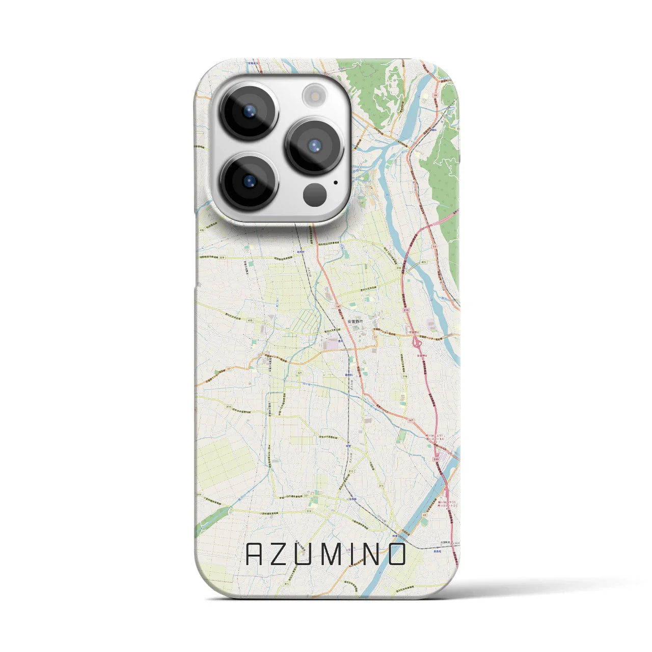 【安曇野(長野県)】地図柄iPhoneケース(バックカバータイプ)