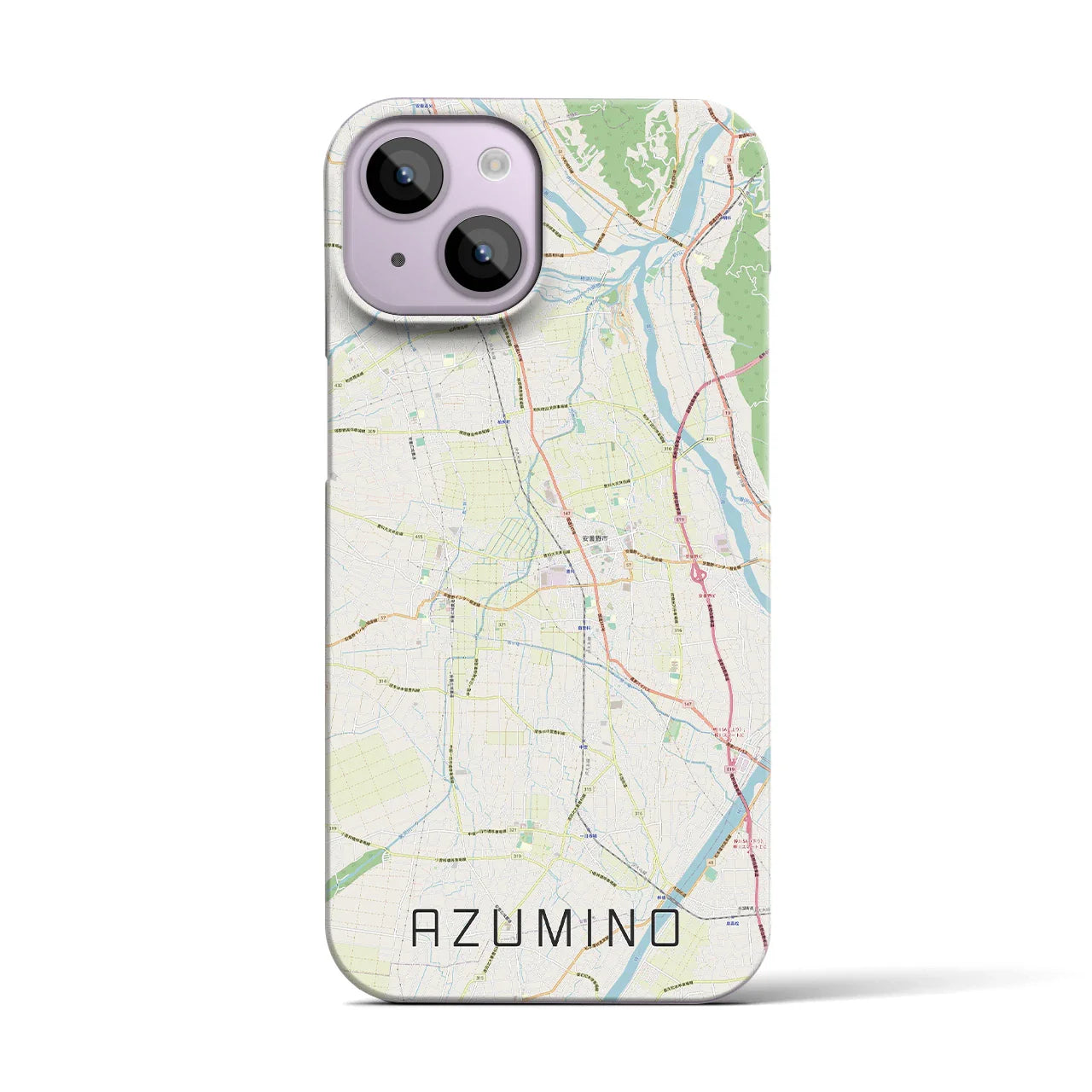 【安曇野(長野県)】地図柄iPhoneケース(バックカバータイプ)