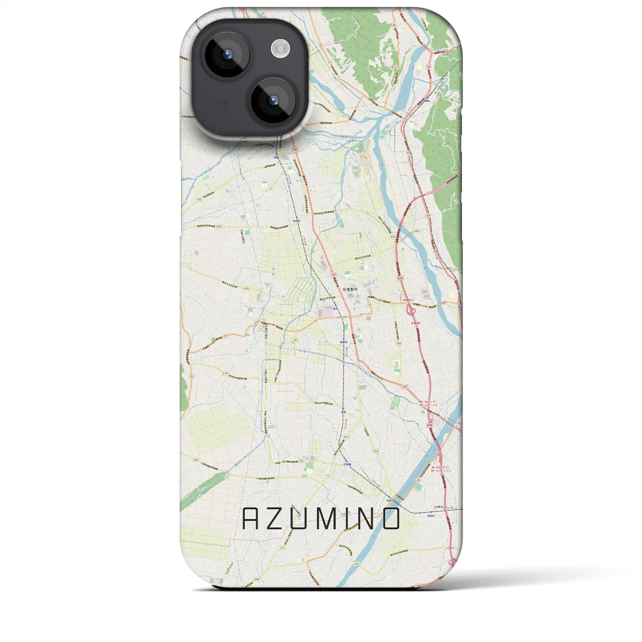【安曇野(長野県)】地図柄iPhoneケース(バックカバータイプ)