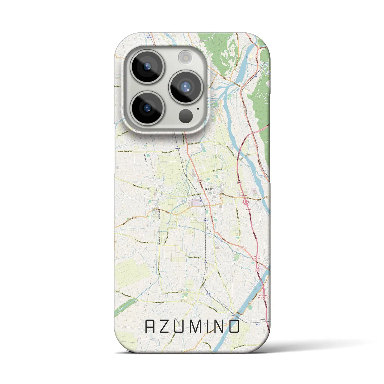 【安曇野(長野県)】地図柄iPhoneケース(バックカバータイプ)