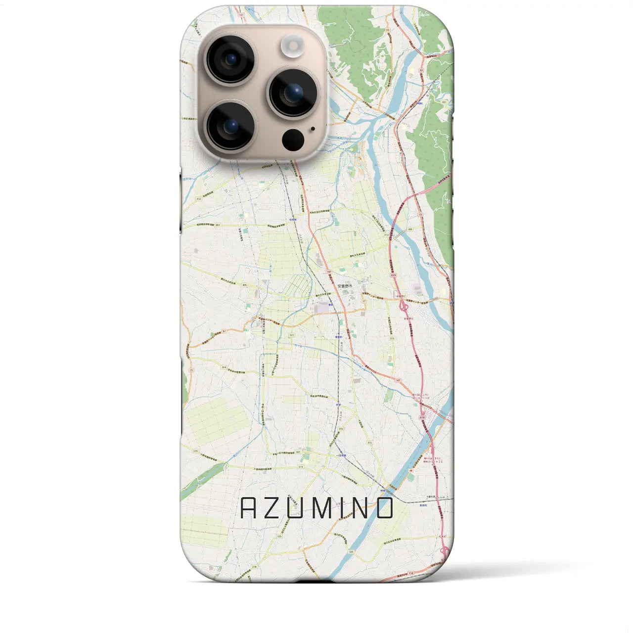 【安曇野(長野県)】地図柄iPhoneケース(バックカバータイプ)