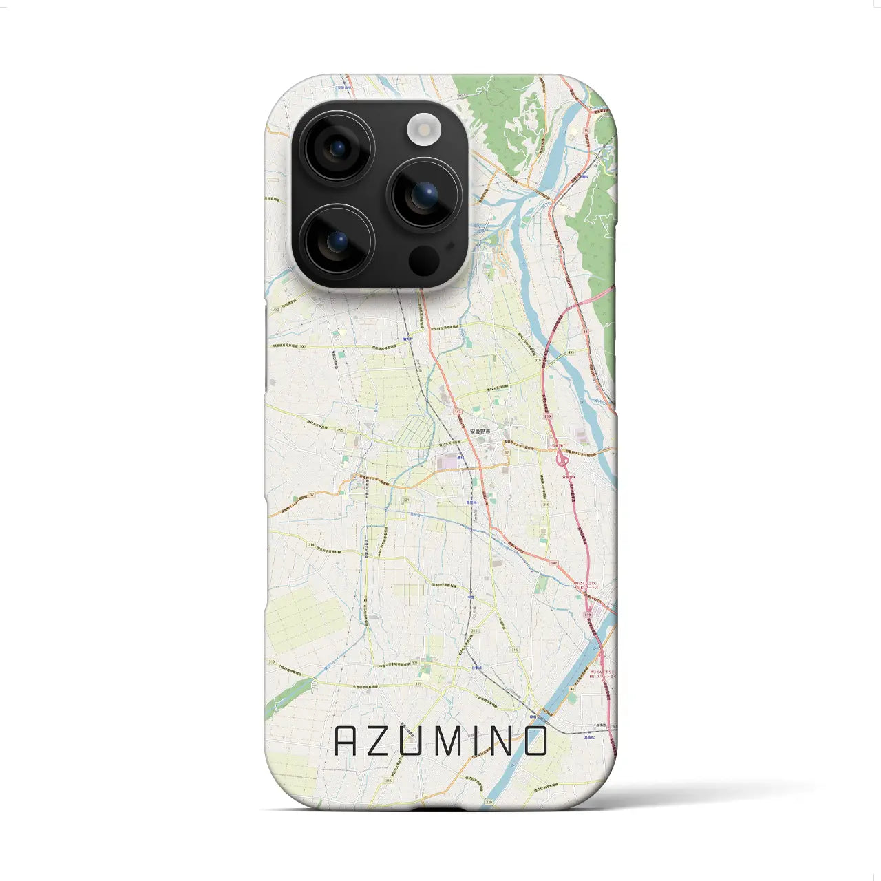 【安曇野(長野県)】地図柄iPhoneケース(バックカバータイプ)
