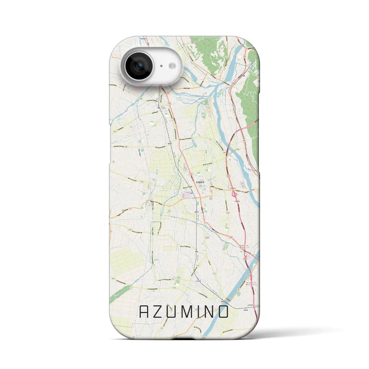 【安曇野(長野県)】地図柄iPhoneケース(バックカバータイプ)