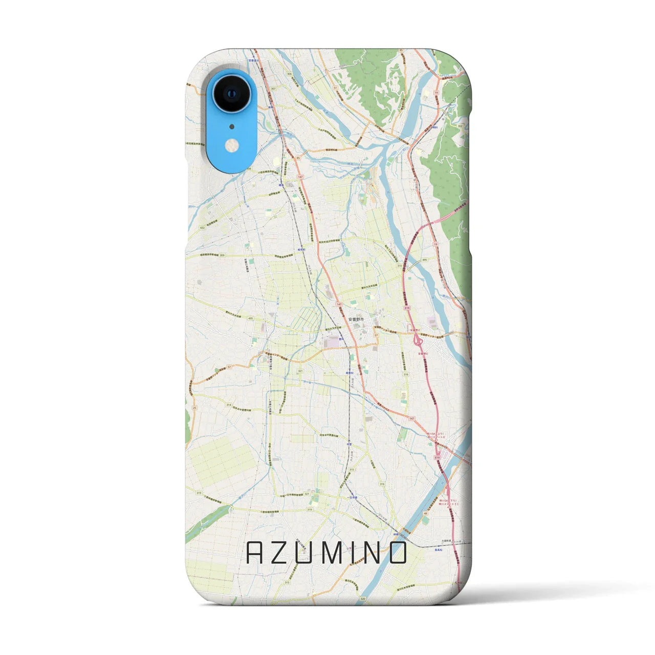 【安曇野(長野県)】地図柄iPhoneケース(バックカバータイプ)